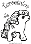 Lastenjuhlat - Ponit - My Little Pony - Tulostettava kutsukortti ponijuhliin, mustavalkoinen