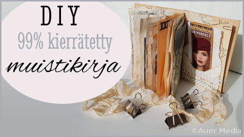 DIY junk journal muistikirja kierrätyspaperista
