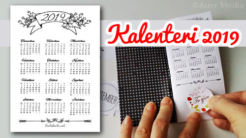 Kalenteriaskartelu: Tulostettava kalenteri 2019